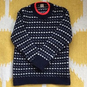 Navy and white spotted Crewcuts sweater. Size 6/7